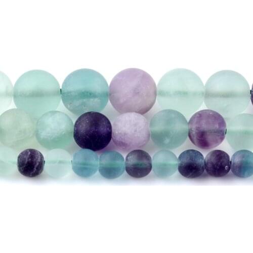 Natural Dull Polish Green Fluorite Stone Round Loose Spacer Beads For Jewelry Making DIY Bracelet Handmade 6/8/10mm