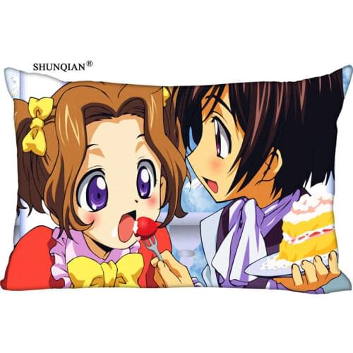 New03 Code Geass Lelouch of the Rebellion Pillow Case Custom Wedding Pillowcase Cover Cases Gift Zippered Rectangle Pillow Case