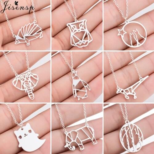 New Necklace Stainless Steel Hedgehog Cat Elephant Dinosaur Animal Necklaces Pendants for Women 2020 Female Jewelry Accessories