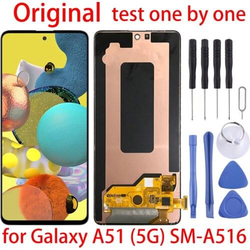 Original For Galaxy A51 LCD Screen and Digitizer Full Assembly for Samsung Galaxy A51 (5G) SM-A516