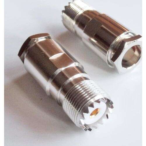 Connector Socket PL259 SO239 UHF Female Clamp Solder For LMR400 RG8 RG213 RG214 RG165 7D-FB Cable Brass RF Coaxial Adapter