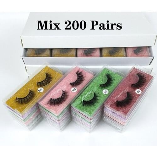 Eyelashes Wholesale 50/100/200 Pairs Mink Eyelashes Wholesale Lashes In Bulk Mink Lashes Natural False Lashes Bulk Makeup Lashes