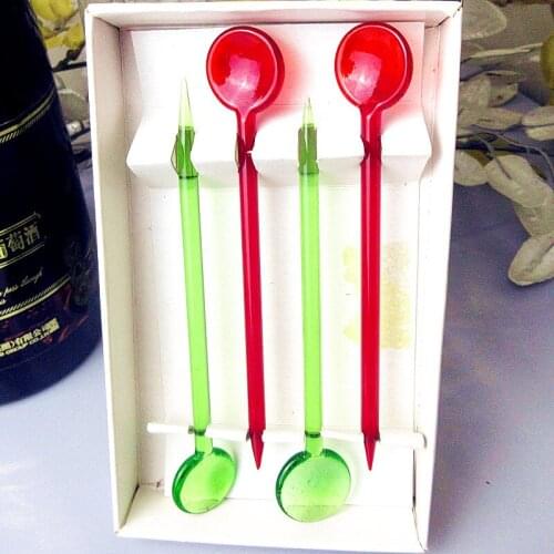Hand made Murano glass fruit fork bar restaurant dessert pastry fork Christmas party clear glass spoon tableware accessories