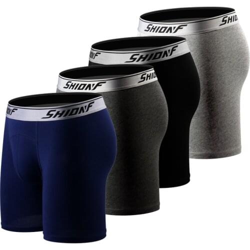Sexy Men cotton soft Men Underwear long leg boxershort Youth Convex Big Pouch Boxer Shorts Underpants