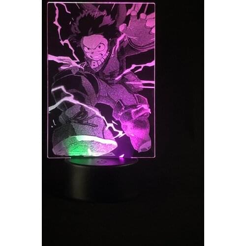 Touch Sensor Two Tone Lamp My Hero Academia Midoriya Izuku Japanese Anime Manga Decor Two Tone Led Light Two Tone 3D Lamp
