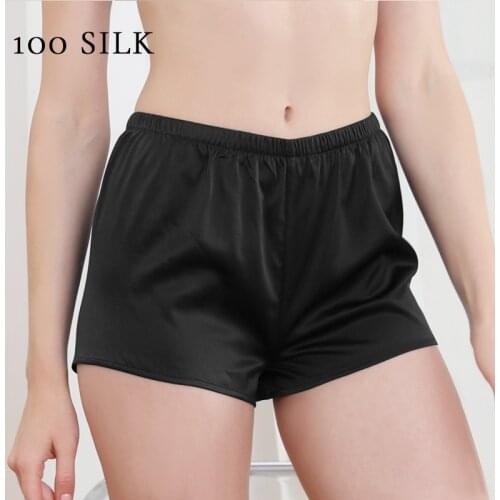 Silk Short Pants Soft Comfortable 19Momme Mulberry Stretch Silk Women Safety Pants Breathable Skin-friendly