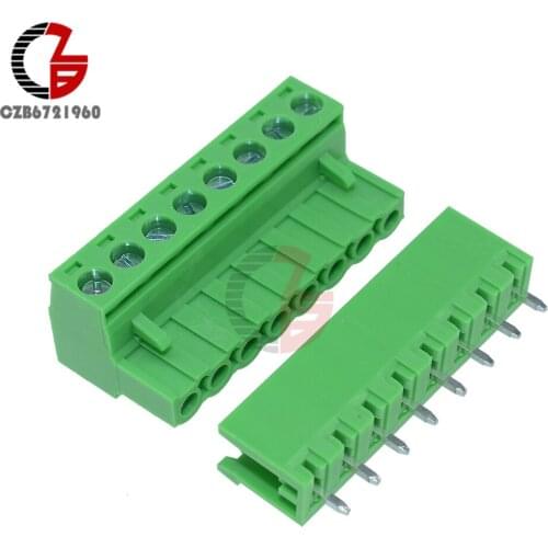 10sets 2EDG 8Pin Plug-in Screw Terminal Block Connector 5.08mm Pitch Right Angle