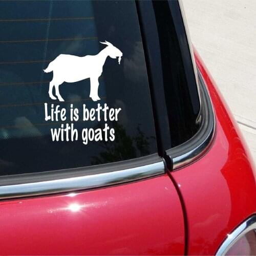 Funny Stickers Life Is Better with Goats Sticker Car Stickers Fun Reflective Car Body Bumper Decal Decor 13cm*10cm