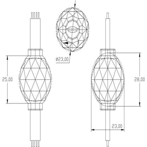 DC12V 0.48W 3D ball string UCS1903 WS2811 clear Christmas holiday amusement led light string