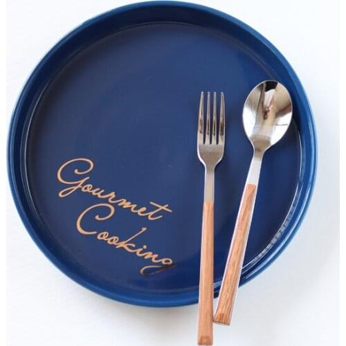 Plates Northern Europe Creative Blue Ceramic Tableware Western Food Plates Breakfast Dishes Rice Plates Home diner plate