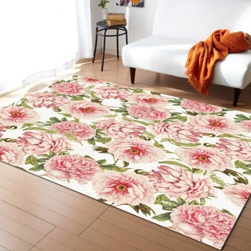 Old Fashioned Peonies Carpet for Living Room Kids Bedroom Bedside Rugs Soft Carpets Home Sofa Table Decor Mat