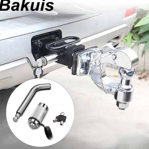 Heavy Duty 5/8" Trailer Hitch Pin Lock Plum Blossom Lock Core 2 Keys & Rubber Cap for Trailer