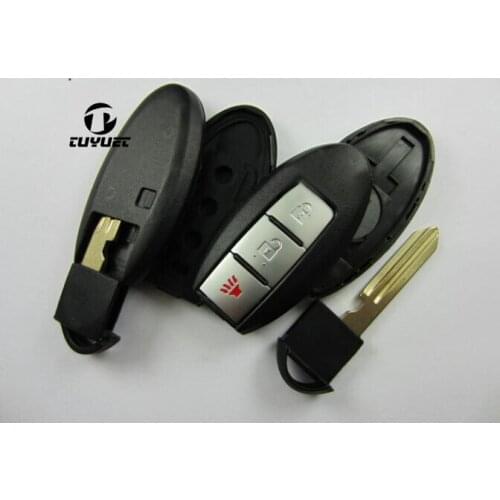 3 Buttons Smart Remote Key Shell For Nissan Tiida Sylphy Livina Qashqai 3B Car key Blanks Case without Side Groove