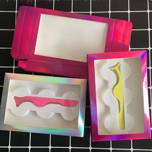 Lashes packaging for 3pairs with tweezers 20pcs/lot accept custom private label eyelashes