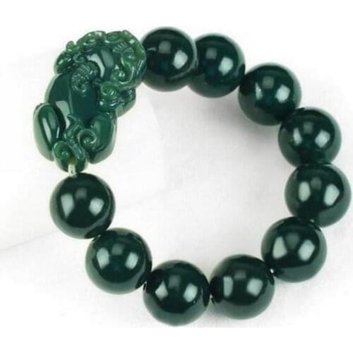 Xinjiang Natural Hetian Jade Beads Hand-carved Pixiu Bracelet Jewelry Gift Wholesale