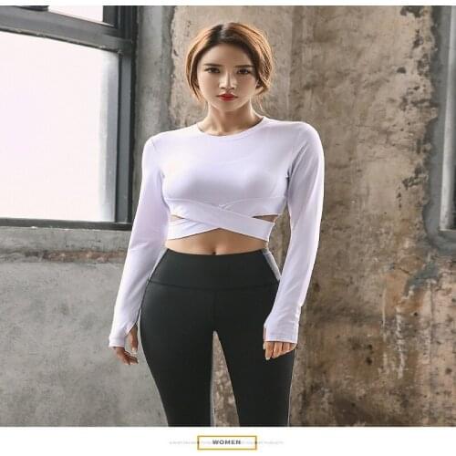 Damdos Womens Sportwear Yoga Sets Long Sleeve Yoga Suit Push Up Leggings Pants Absorption Quick Dry Running Fitness Suit Tracks