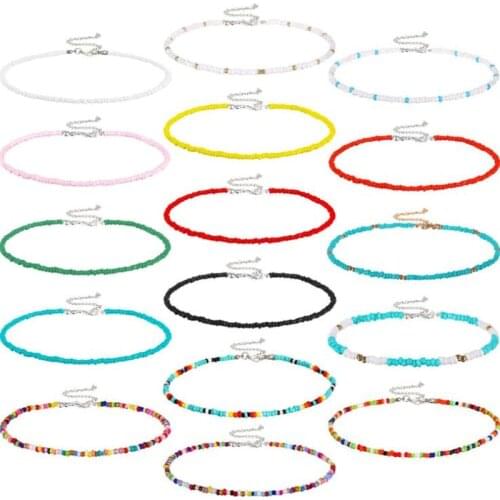 2021 New Handmade Beads Choker Necklace For Women Fashion Bohemian Style Choker Gothic Collars Chain Statement Necklace Jewelry