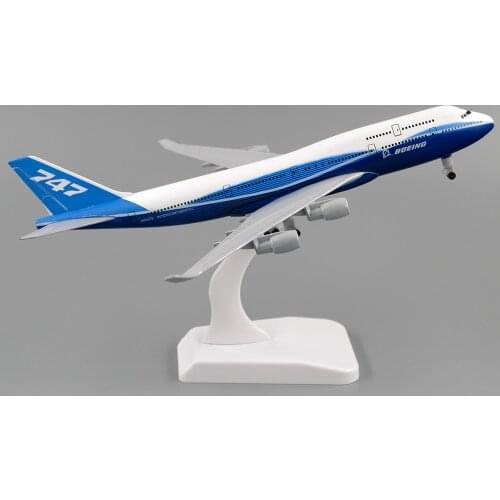 20cm Aircraft Boeing 747 Prototype Alloy Plane with Wheel B747 Model Toys Children Kids Gift for Collection