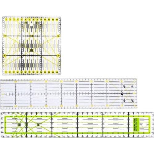 3Pcs/Set Clear Quilting Yardstick Rulers Patchwork Sewing Ruler Cutting Tool Set Craft DIY-S001