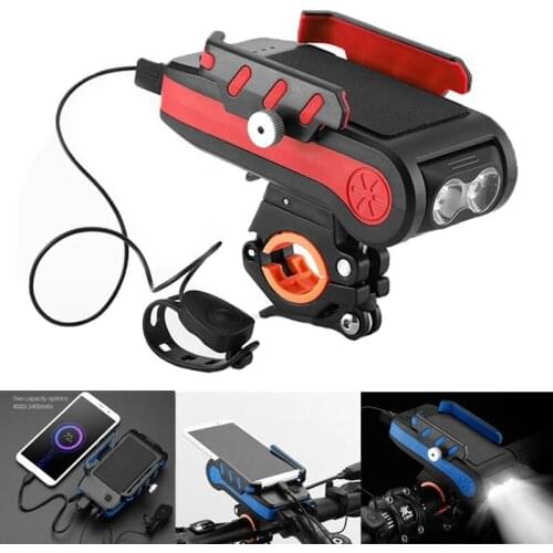 4 IN 1 Led Bicycle Light Front USB Rechargeable Horn Phone Holder Bicycle 4000MAh Bike Lamp Flashlight For Bike Light Lantern