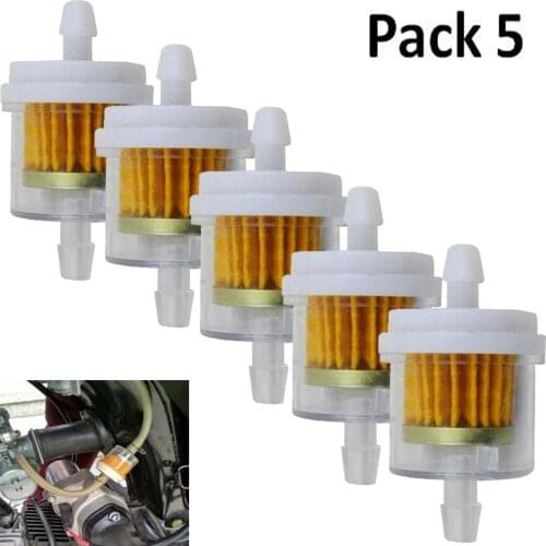 5X Fuel Filter 60 Micron For Selected Engines Fuel Pump, fits 1/4" hose lines