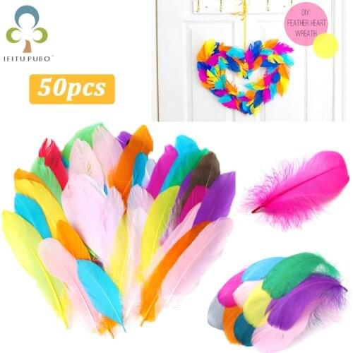 50pcs Natural Goose Feathers 5-15CM Feathers Fluffy Wedding Dress DIY Jewelry Home Decoration decorative Accessories Feather ZXH