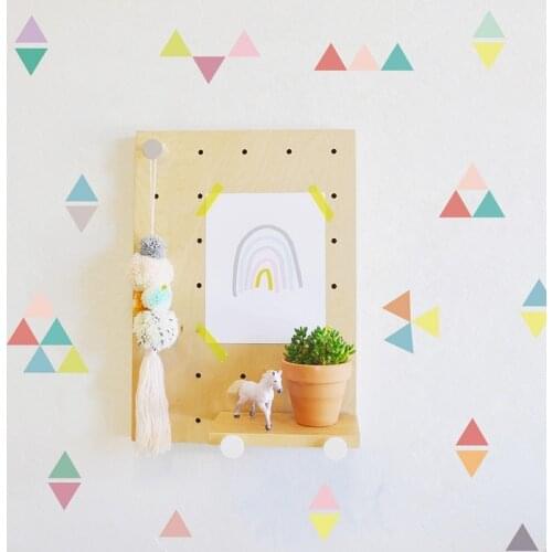 54pc Multicolor Cartoon Triangles Ins Wall Sticker Creative DIY Vinyl Living Room Kid Room Decorative Mural Nursery Decal