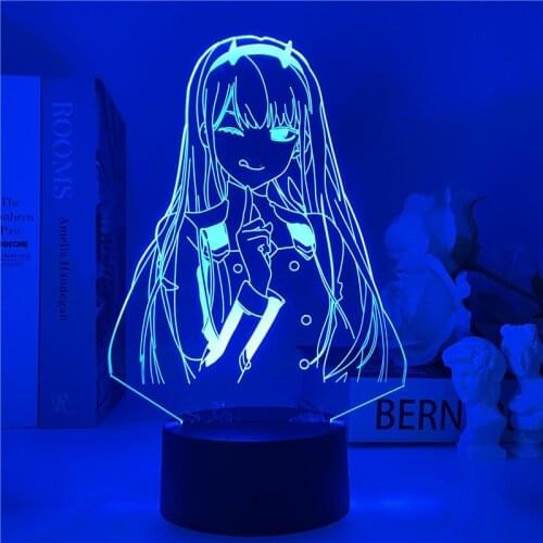 Anime 3d Lamp Zero Two Figure Nightlight Kids Child Girls Bedroom Decor Light Manga Gift Night Light Lamp Darling In The Franxx