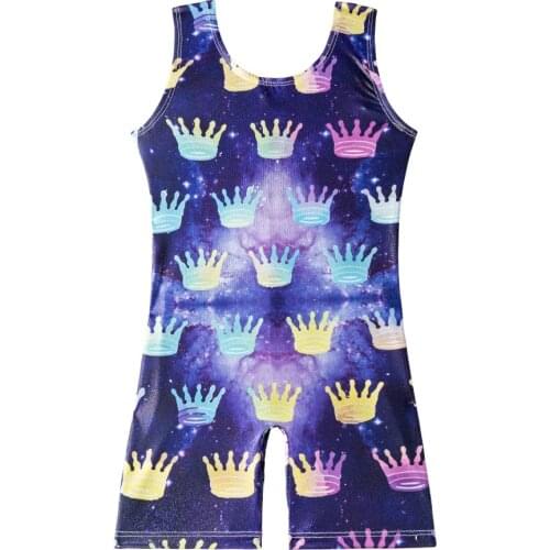 Toddler & Teens Girls Ballet Skate Gymnastics Leotard Unitards Sleeveless Patterned Tank Children Shining Dancewear