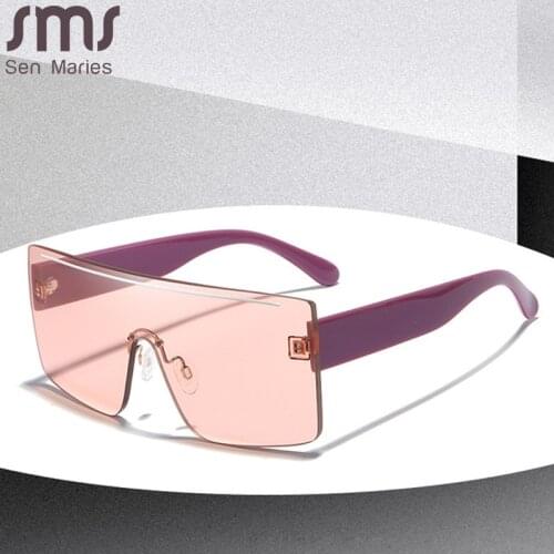 Large Shield Square Sunglasses Women Brand Oversized Sun Glasses Men One Piece Goggle Vintage Shades Lady Oculos UV400