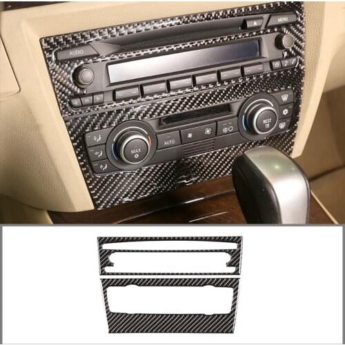For BMW 3 Series 2005-2012 Car Central Control Cd Air Conditioning Panel Real Carbon Fiber (Soft) Car Interior Accessories