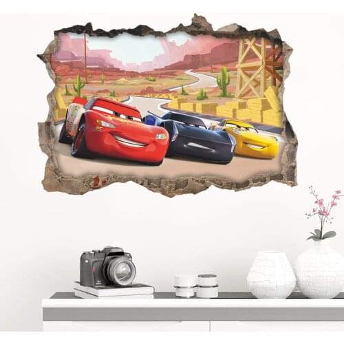 Disney Cars Lightning McQueen DIY wall sticker for kids room Boy accessories mural art Home decoration
