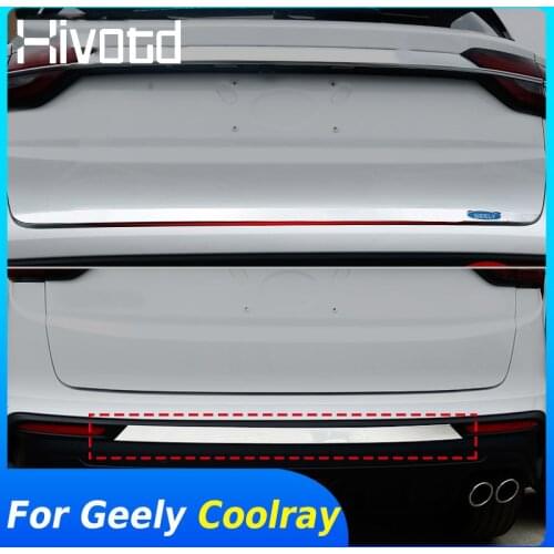 For Geely Coolray SX11 2018-2020 Car Rear Bumper Trunk Trim Protector Stainless Steel Door Tail Gate Strip Exterior Accessories