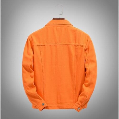 2021 New Hot Slim Mens Jackets and Coats Casual Denim Jacket Men Veste Homme Men Jeans Jacket Male Purple Orange