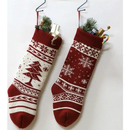 Hot Sale Xmas Sock Bag Christmas Sock Ornaments Gift Bag Xmas Party Home Decoration Christmas Stocking Navidad Decoration