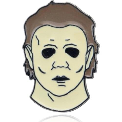 Halloween Michael Myers Fashion Metal Enamel Pins and Brooches for Women Men Jewelry Lapel Pin Badge Gifts