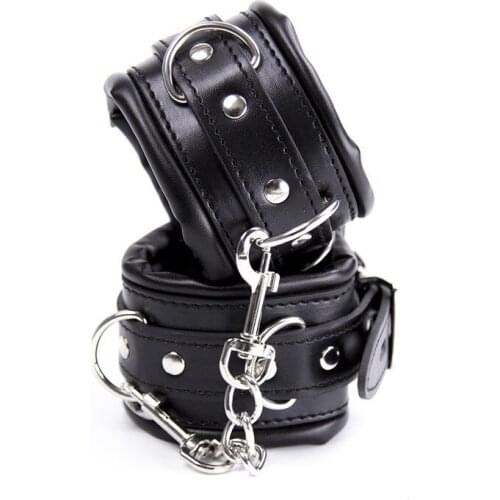 PU Leather Fantasy Hand Straps Ankle Cuffs Restraint Bondage Sex Toys For Couples Slave Games Adult Supplies