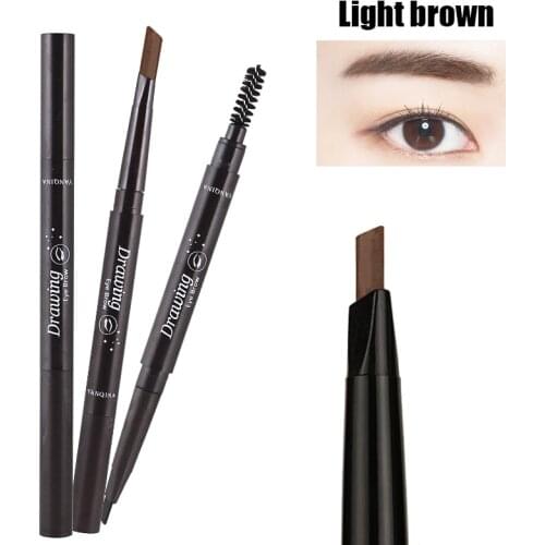 Double Heads Automatic Eyebrow Pencil Waterproof Long-lasting Pen with Eyebrow Brush MA