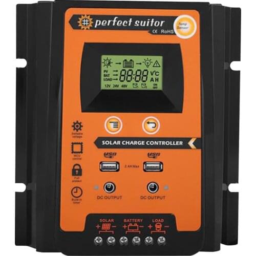 12V 24V MPPT Solar Charge Controller Solar Panel Battery Conditioner Solar Power Regulator LCD Display With Dual High Quality
