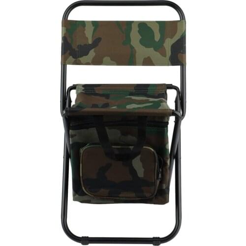 Lightweight Backrest Stool Compact Folding Chair Seat With Cooler Bag For Fishing, Hiking,Supports 225 Lbs