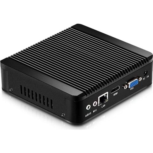 Fanless Windows 7 Mini PC CPU N2830 8G 128G HD VGA Dual Display Output Windows 10/Linux Computer