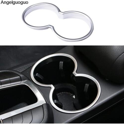 Angelguoguo Car water Cup Holder Trim sticker For 2014-2016 Porsche Macan Interior Water Cup Holder Decoration Trim