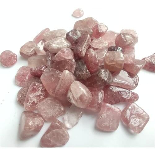 Natural Strawberry Quartz Polished Tumbled Gemstones Crystal Gravel Stone for Home Decor Mineral Specimen Chakra Reiki Healing