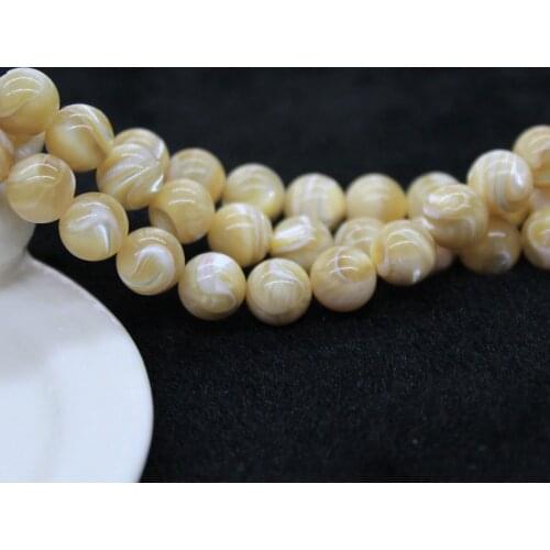 Natural Trochus niloticus Top Shell Stone Beige Round Beads For Jewelry Making DIY Bracelet Necklace 4/6/8/10 /12 mm Strand 15