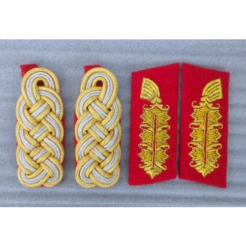 WWII GERMAN MARSHAL CORNFLOWER COLLAR TABS & GENERALS SHOULDER BOARDS FULL SET style 1 High Quality