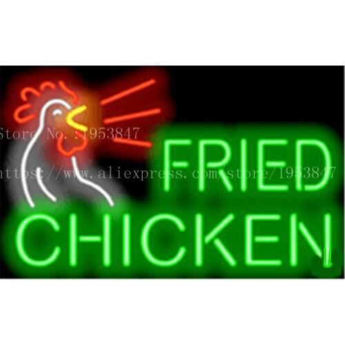 Fried Chicken neon sign Handcrafted Light Bar Beer Pub Club signs Shop Store Business Signboard diet food diner break 19"x15"