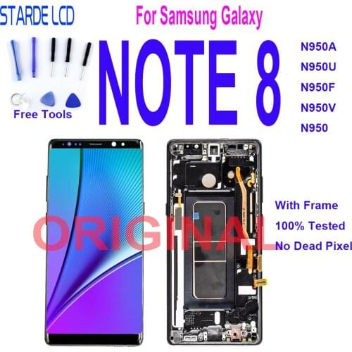 6.3" AMOLED LCD Display For Samsung Galaxy Note 8 N950A N950U N950F N950V N950 Touch Screen Assembly With Frame