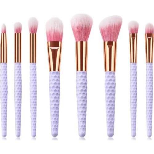 Wholesale professional makeup brushes 8pcs Honeycomb Plastic handle high quality makeup brushes For makeup Beauty