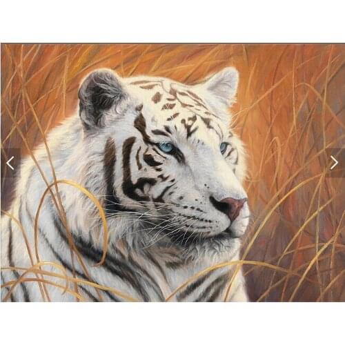 Custom Papel de parede 3D.White tiger painting for the living room bedroom restaurant background wall waterproof vinyl wallpaper