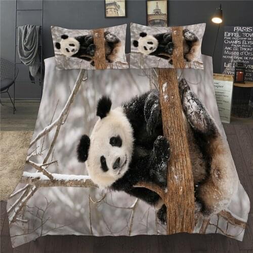 Panda Bedding Set Animal Duvet Quilt Cover Set with Pillow Casese Twin Full Queen King Single Double Size Bed Linen For Children